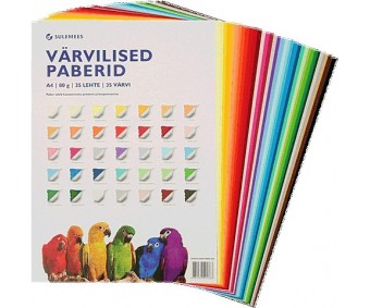 Värvilised paberid A4, 80g/m² - 35 lehte, 35 värvi